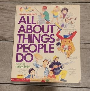 💐Vintage scholastic all about things people do book🎀🎠💫🌸🦄🪻🍍🍓💘🦉🐧